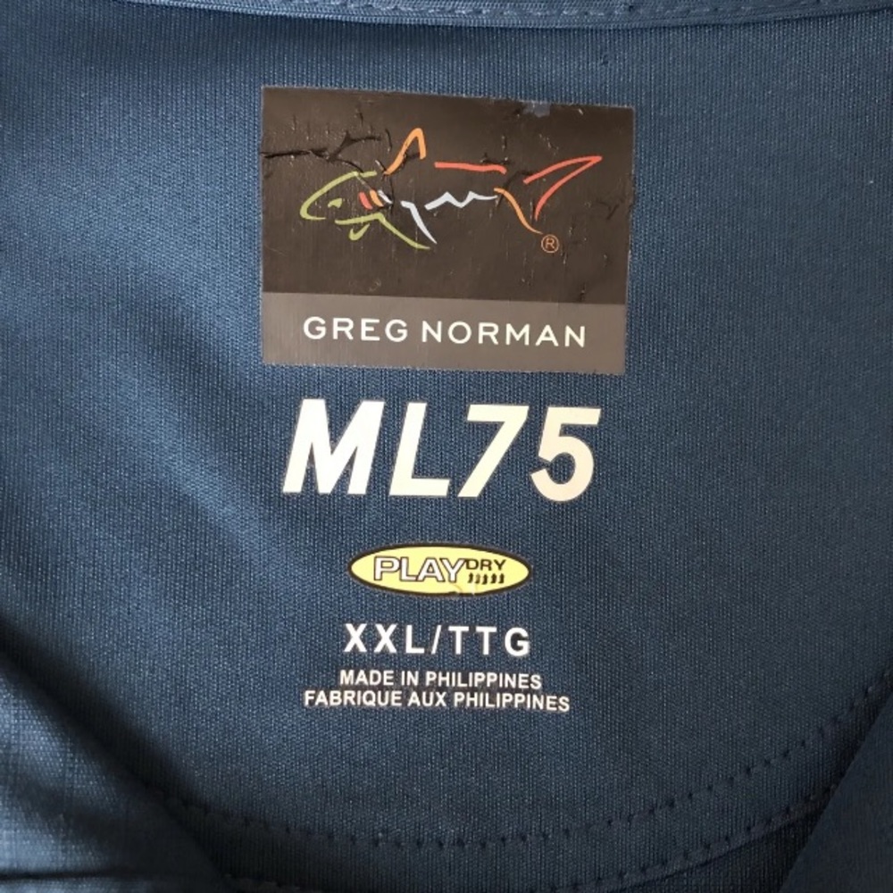 Greg Norman Mens 2XL Golf Polo Shirt Play Dry ML75 Tech Performance Blue - Picture 6 of 9